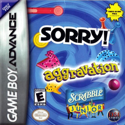 Three-in-One Pack - Sorry! + Aggravation + Scrabble Junior (USA) Cover