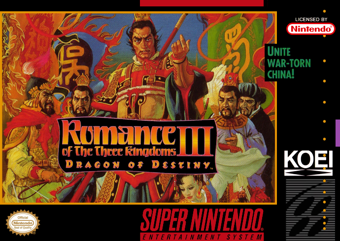 Romance of the Three Kingdoms III - Dragon of Destiny (USA) Cover